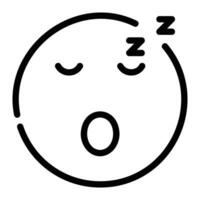 sleepy Line Icon Background White vector