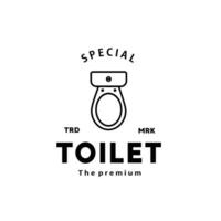 Toilet line hipster logo bowl sanitaryware vector bathroom. Bidet toilet line icon interior top view