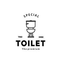 Toilet line hipster logo bowl sanitaryware vector bathroom. Bidet toilet line icon interior