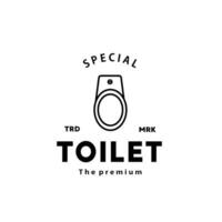 Toilet line hipster logo bowl sanitaryware vector bathroom. Bidet toilet line icon interior top view