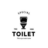 Toilet hipster silhouette logo bowl sanitaryware vector bathroom. Bidet toilet line icon interior