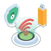 Wireless Technology Isometric Icon vector