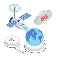 5G Technology Isometric Icon vector