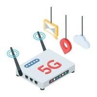 Wireless Technology Isometric Icon vector