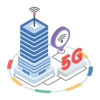 5g tecnología isométrica icono vector