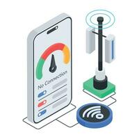 Set of Wireless Network Isometric Icons vector