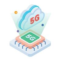 5g tecnología isométrica icono vector