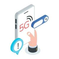 Set of Wireless Network Isometric Icons vector