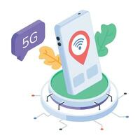 Wireless Technology Isometric Icon vector