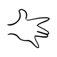 Children's hand gestures in doodle style isolated. Hand drawn human hands expressing various signs and symbols with fingers vector