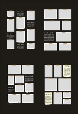 Pictures or photos frame collage. comics page grid layout abstract photo frames and digital photo wall template