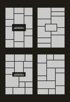 Pictures or photos frame collage. comics page grid layout abstract photo frames and digital photo wall template vector