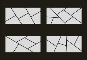 Pictures or photos frame collage. comics page grid layout abstract photo frames and digital photo wall template vector