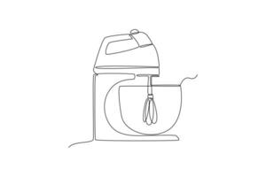 Continuous one line drawing Household appliances concept. Doodle vector illustration.