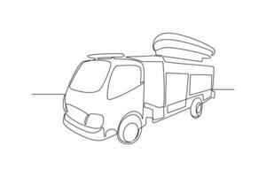One continuous line drawing of First aid, emergency concept. Doodle vector illustration in simple linear style.