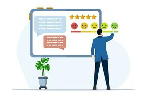 Rating service concept, user feedback and website ratings Customer feedback, non commercial product evaluation, website review, sharing experiences flat design modern illustration. vector