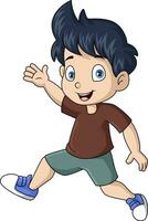 Cute little boy cartoon on white background vector