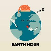 Happy earth hour day illustration background vector