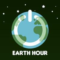 Happy earth hour day illustration background vector