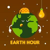 Happy earth hour day illustration background vector
