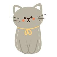 hand drawing cartoon cat. cute animal doodle vector