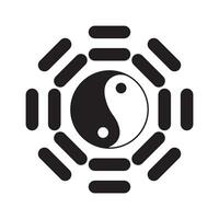 yin yang icono logo vec colina diseño modelo vector