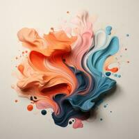AI Generated abstract watercolor paintings, paint color splotches, abstract colors, minimalism art painting, scene design. Ai Generative. photo
