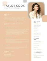Peach Colored ATS Friendly Resume template
