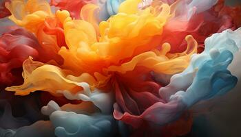 AI generated Abstract colors flowing in vibrant waves, creating a futuristic backdrop generated by AI photo