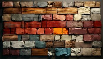 AI generated Abstract pattern of old wood, textured effect, modern architecture generated by AI photo