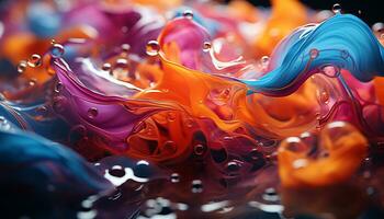 AI generated Abstract background with vibrant colors, flowing water, and smooth curves generated by AI photo