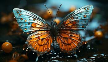 ai generado el vibrante mariposa moscas, exhibiendo naturaleza belleza en multi de colores alas generado por ai foto