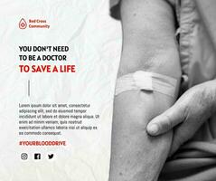 Grey and Red Blood Drive Day Facebook Post template