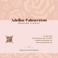 Peach White Minimalist Florist Business Card template