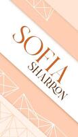 Geometric Peach Pastel Name Card for Marketing template