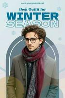 Winter Season Fashion Poster Pinterest Graphic template