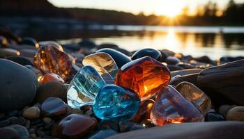 AI generated A vibrant gemstone collection reflects the beauty of nature generated by AI photo