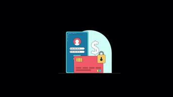 Bank Finanzen Elemente fallen Erklärer Animation auf Alpha Kanal video