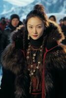 AI generated A woman who reflects Eskimo culture. Generative AI photo