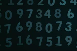 Background of numbers. from zero to nine. Numbers texture. Finance data concept. Matematic. Seamless pattern with numbers. financial crisis concept. Business success. photo