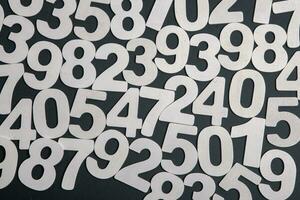 Background of numbers. from zero to nine. Numbers texture. Finance data concept. Matematic. Seamless pattern with numbers. financial crisis concept. Business success. photo