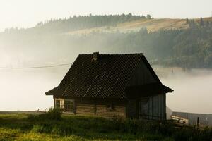 Summer landscape in the Carpathian mountains. View of the mountain peak Hoverla. Bautiful Ukrainian mountain Carpathian Hoverla. photo