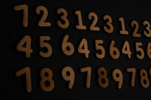 Background or texture of numbers. Finance data concept. Mathematic. Banking or currency. Business and economic growth. photo