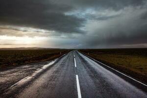 Picturesque landscape with green nature in Iceland photo