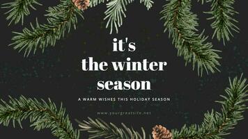 winter greeting design social media template