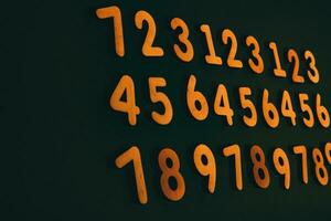 Numbers on a dark background. Seamless pattern. Toned. photo