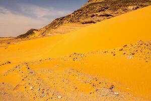 paisaje de Sáhara Desierto en Egipto. conceptual para libertad, disfrutando el viaje. foto