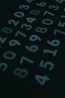 Background of numbers. from zero to nine. Numbers texture. Finance data concept. Matematic. Seamless pattern with numbers. financial crisis concept. Business success. photo