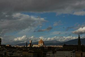 Photo with the panorama of the medieval city of Florence in the region of Tuscany, Italy