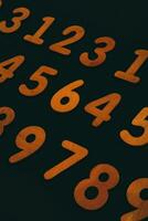 Background or texture of numbers. Finance data concept. Mathematic. Banking or currency. Business and economic growth. photo